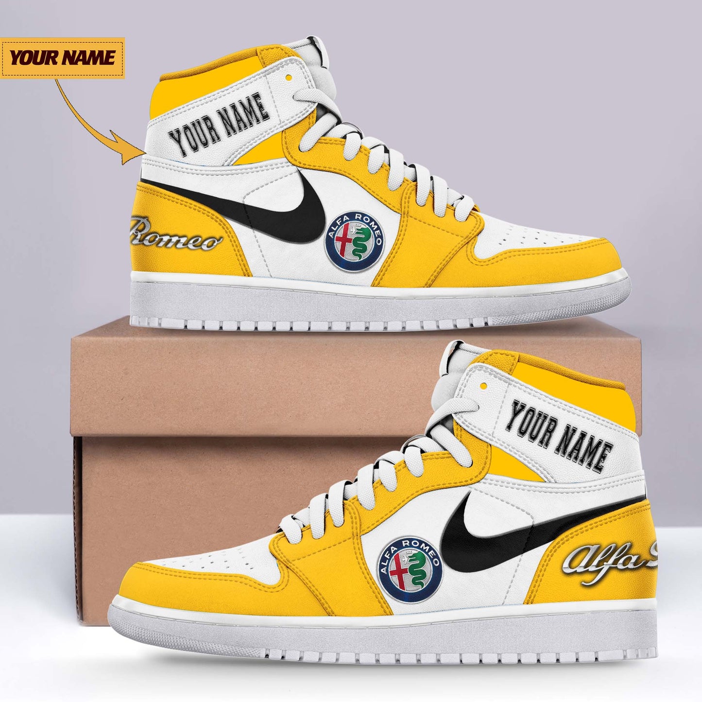 Ideafootwear Alfa Romeo AJ1 High Sneakers Shoes For Men And Women