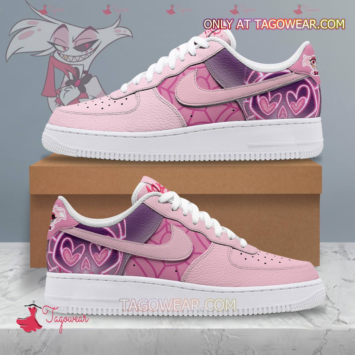 Ideafootwear Angel Dust Hazbin Hotel Air Low-Top Sneakers Shoes For Men And Women 1