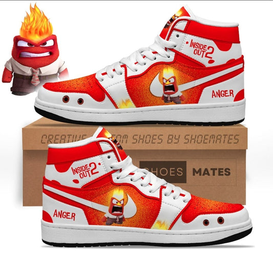 Ideafootwear Anger Inside Out AJ1 High Sneakers Shoes For Men And Women