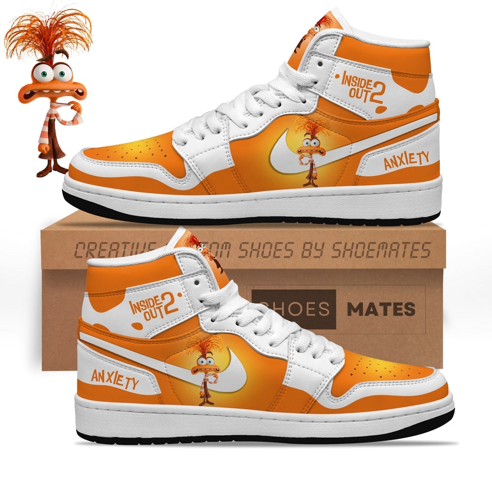 Ideafootwear Anxiety Inside Out AJ1 High Sneakers Shoes For Men And Women