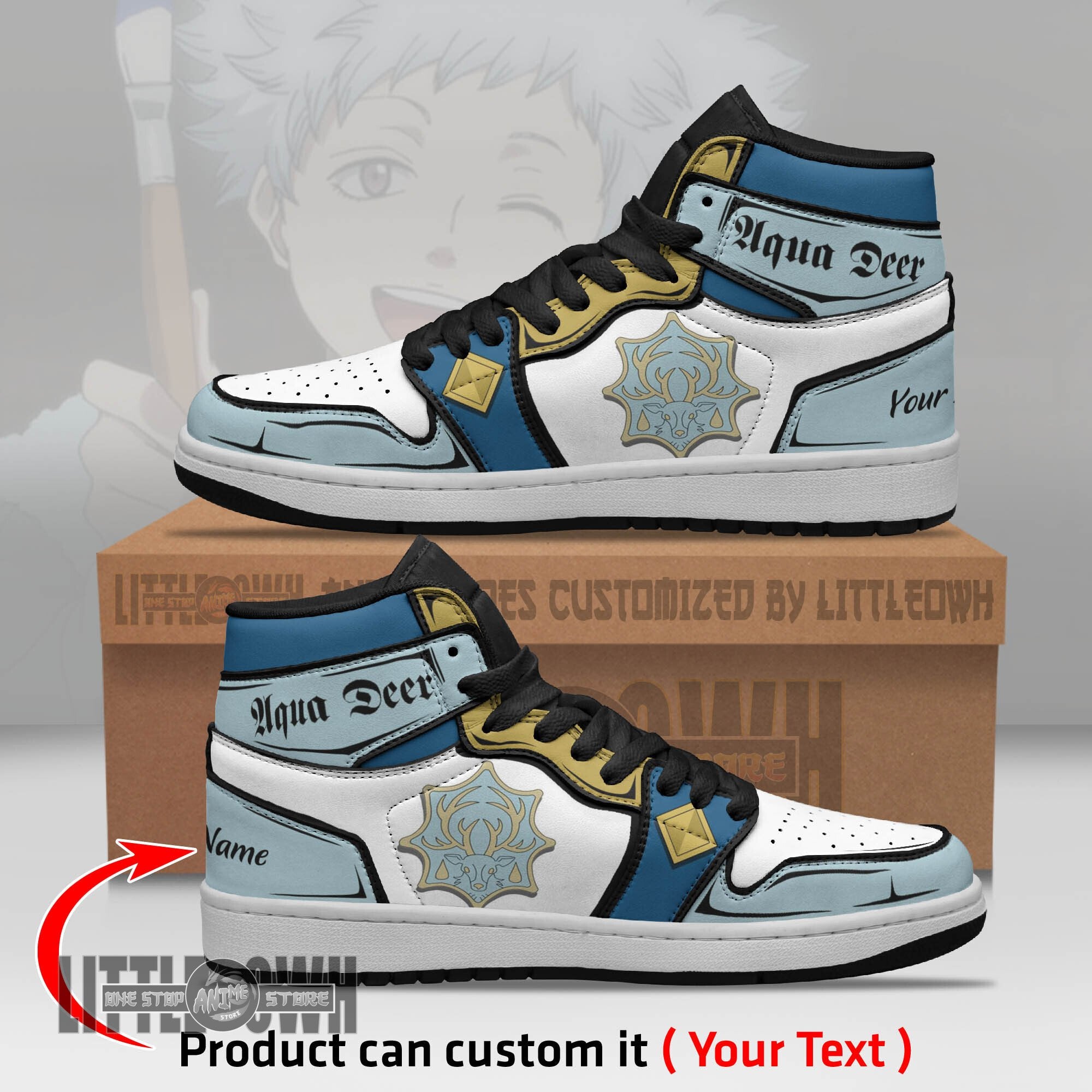 Ideafootwear Aqua Deer AJ1 High Sneakers Shoes For Men And Women