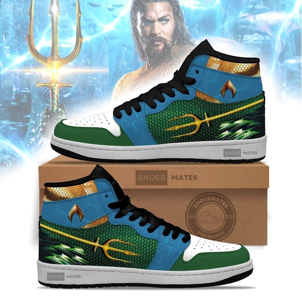 Ideafootwear Aquaman AJ1 High Sneakers Shoes For Men And Women