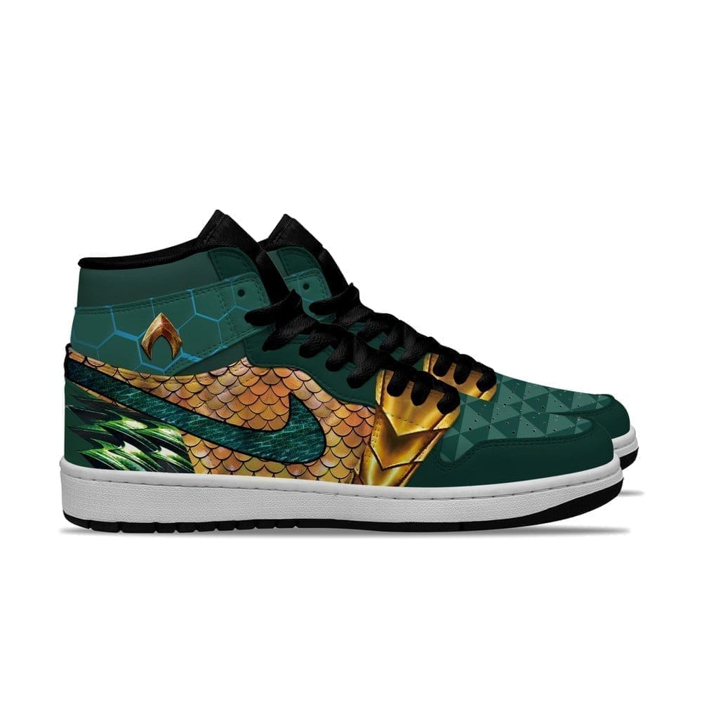 Ideafootwear Aquaman AJ1 High Sneakers Shoes For Men And Women