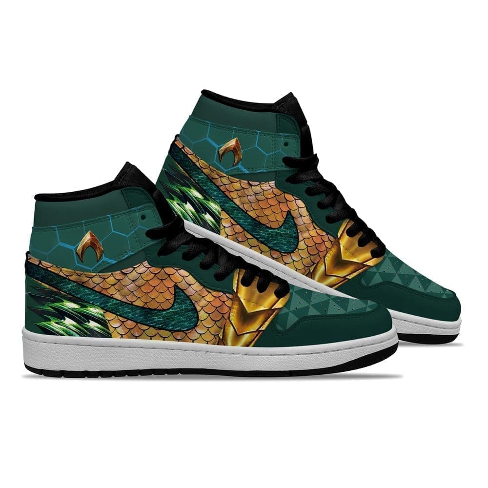 Ideafootwear Aquaman AJ1 High Sneakers Shoes For Men And Women