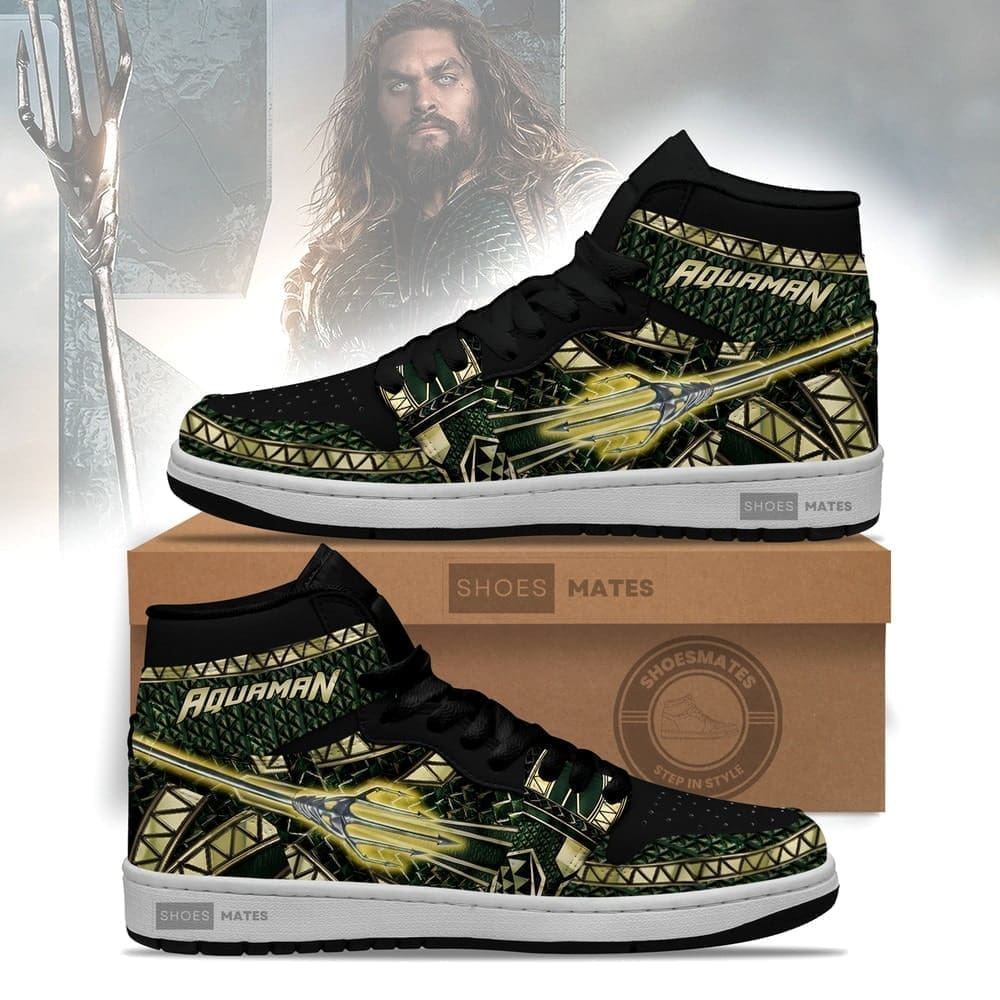 Ideafootwear Aquaman AJ1 High Sneakers Shoes For Men And Women
