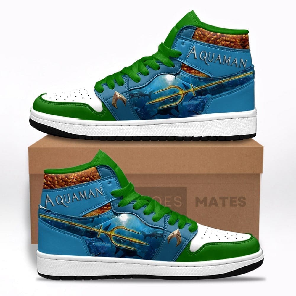 Ideafootwear Aquaman AJ1 High Sneakers Shoes For Men And Women