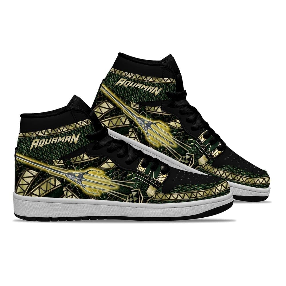 Ideafootwear Aquaman AJ1 High Sneakers Shoes For Men And Women