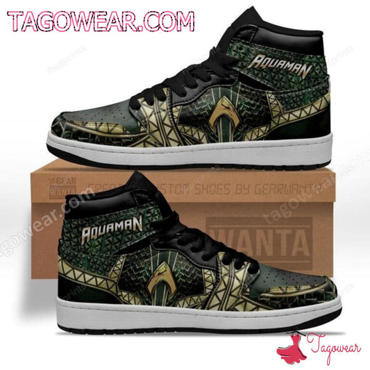 Ideafootwear Aquaman Superhero AJ1 High Sneakers Shoes For Men And Women