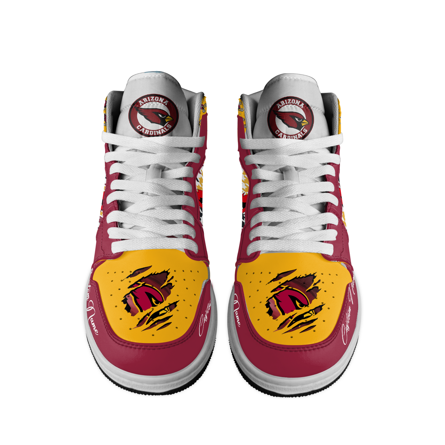 Ideafootwear Arizona Cardinals AJ1 High Sneakers Shoes For Men And Women