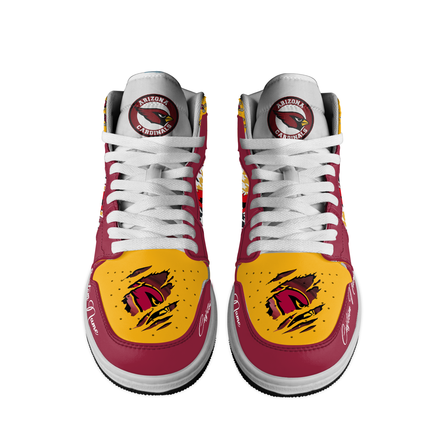 Ideafootwear Arizona Cardinals AJ1 High Sneakers Shoes For Men And Women