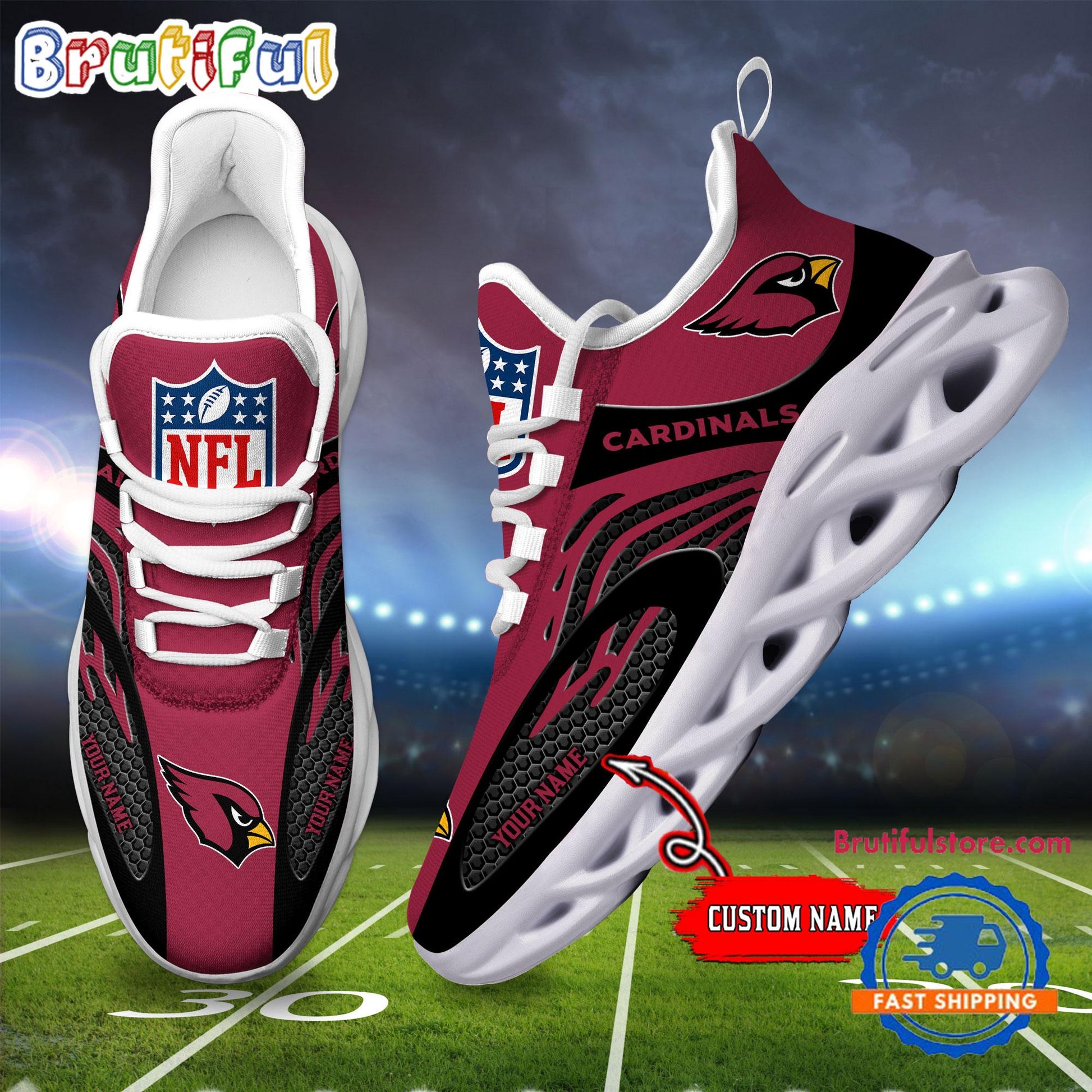Ideafootwear Arizona Cardinals Max Soul Shoes Sneakers For Men And Women