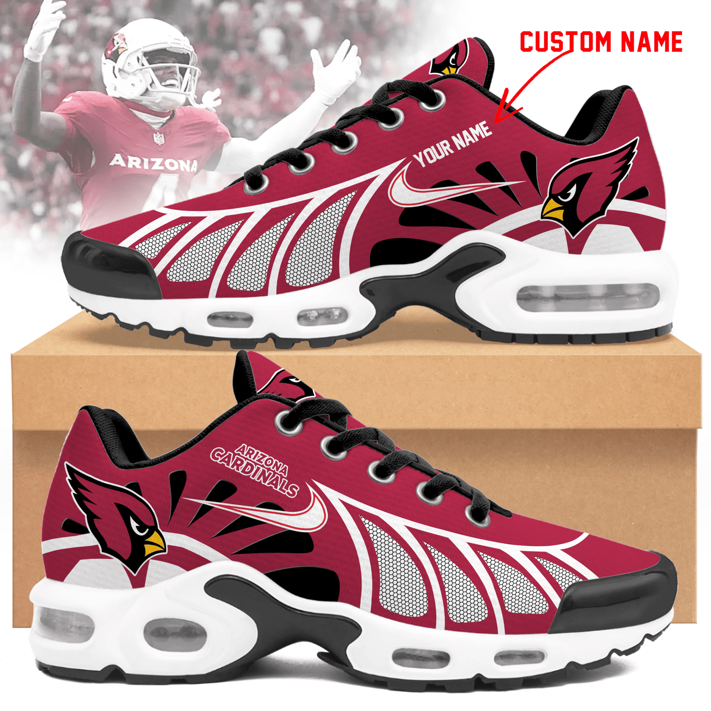 Ideafootwear Arizona Cardinals TN Shoes Sneakers For Men And Women