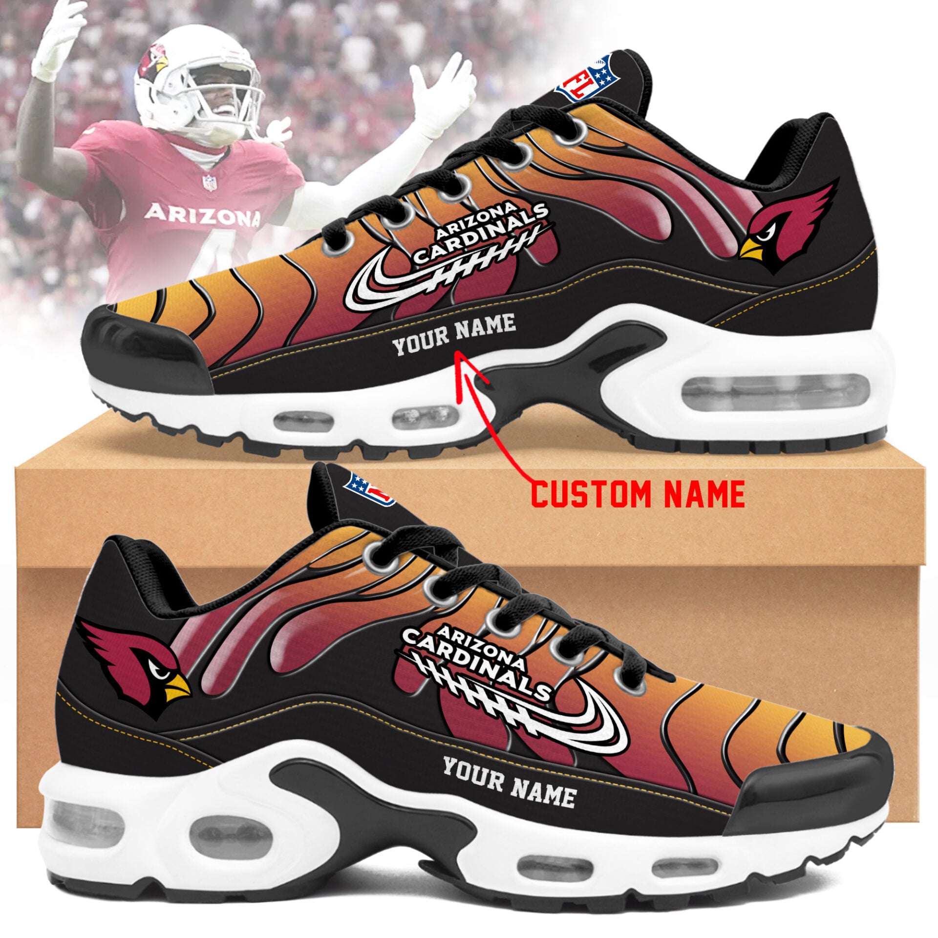 Ideafootwear Arizona Cardinals TN Shoes Sneakers For Men And Women