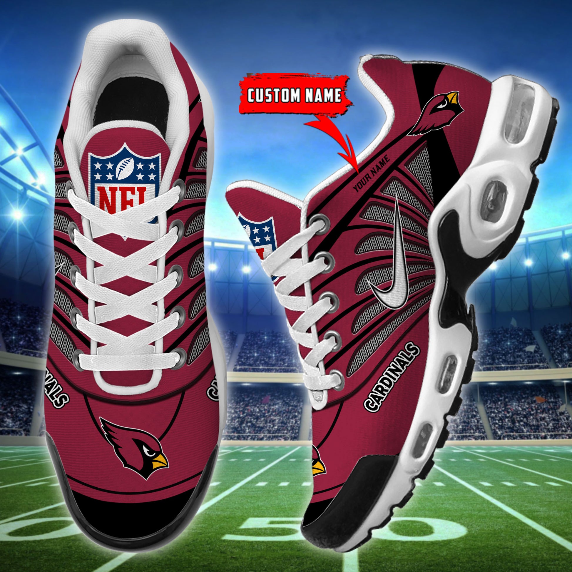 Ideafootwear Arizona Cardinals TN Shoes Sneakers For Men And Women
