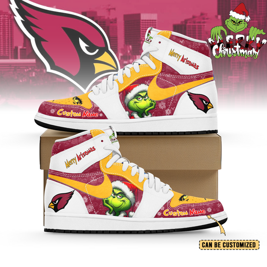 Ideafootwear Arizona Cardinals  x The Grinch x Christmas AJ1 High Sneakers Shoes For Men And Women