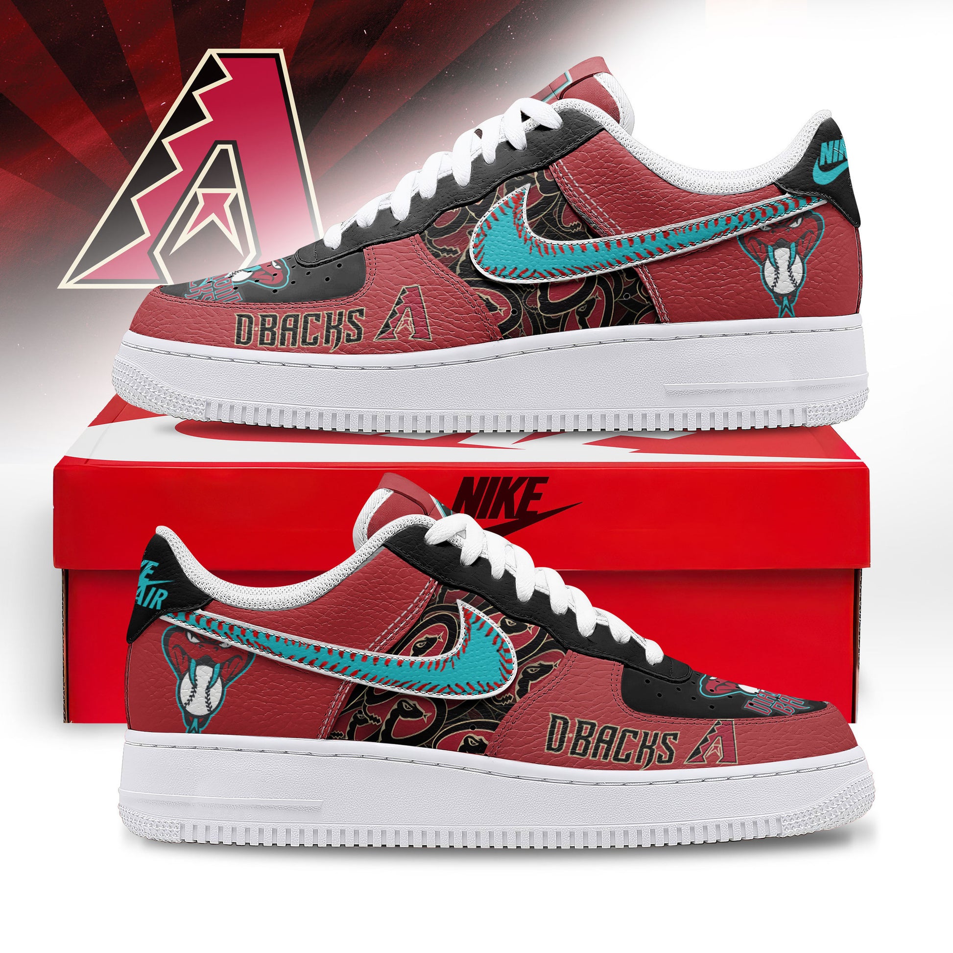 Ideafootwear Arizona Diamondbacks Air Low-Top Sneakers Shoes For Men And Women 1