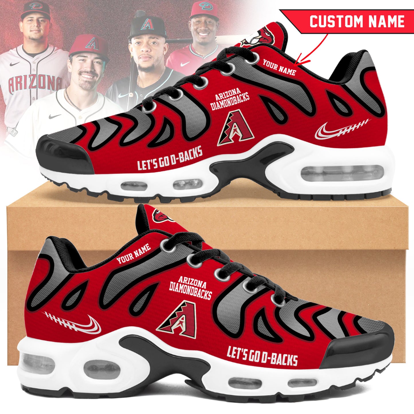 Ideafootwear Arizona Diamondbacks TN Shoes Sneakers For Men And Women