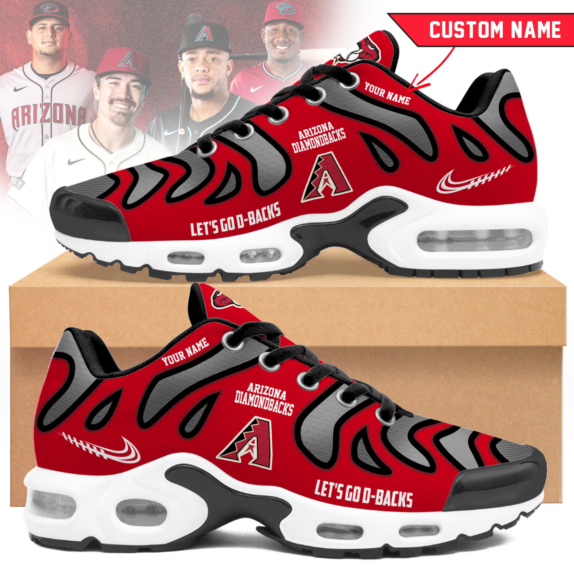 Ideafootwear Arizona Diamondbacks TN Shoes Sneakers For Men And Women