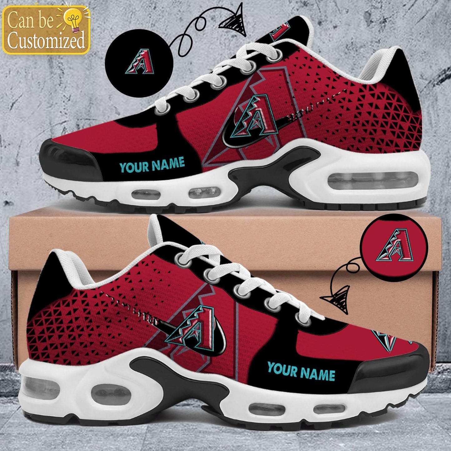 Ideafootwear Arizona Diamondbacks TN Shoes Sneakers For Men And Women