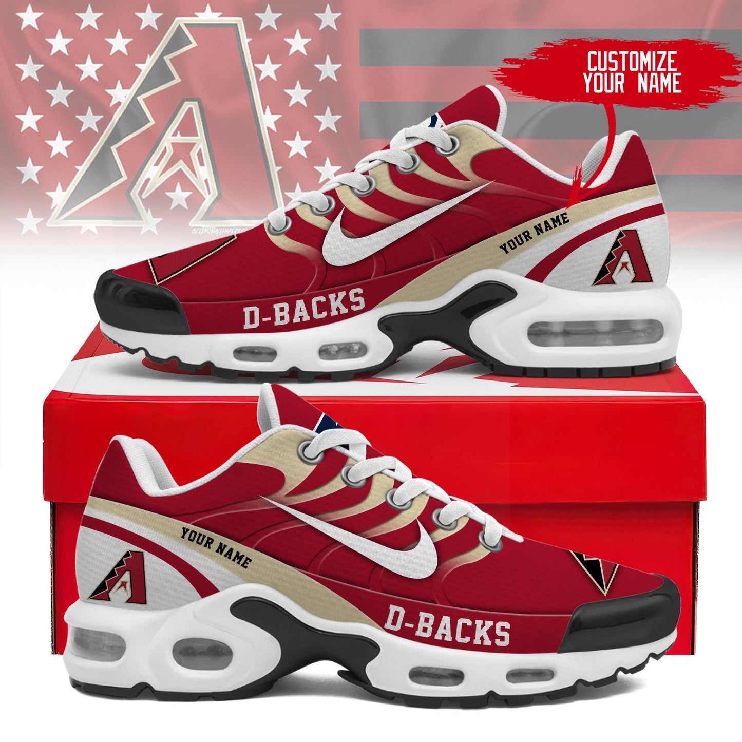 Ideafootwear Arizona Diamondbacks TN Shoes Sneakers For Men And Women