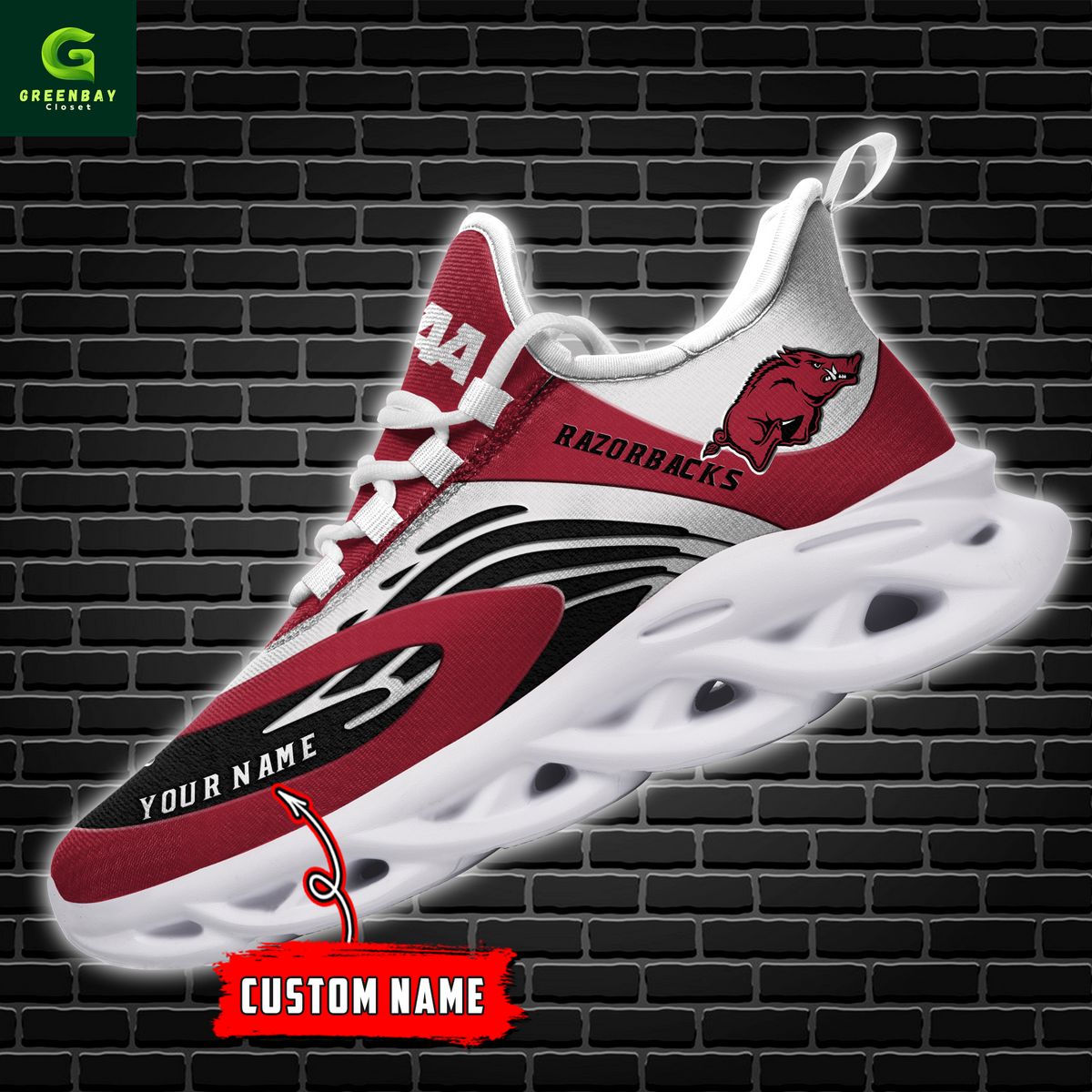 Ideafootwear Arkansas Razorbacks Max Soul Shoes Sneakers For Men And Women