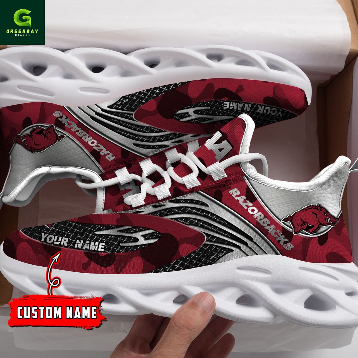 Ideafootwear Arkansas Razorbacks Max Soul Shoes Sneakers For Men And Women