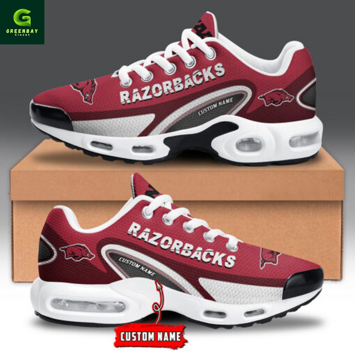 Ideafootwear Arkansas Razorbacks TN Shoes Sneakers For Men And Women
