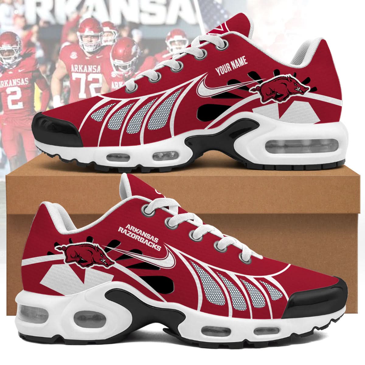 Ideafootwear Arkansas Razorbacks TN Shoes Sneakers For Men And Women