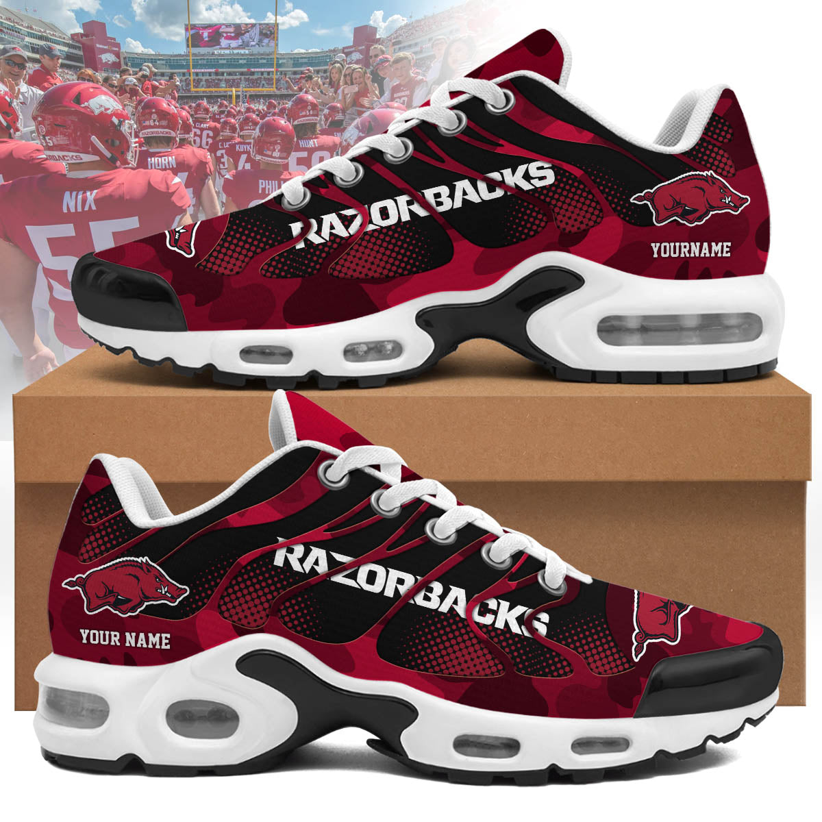 Ideafootwear Arkansas Razorbacks TN Shoes Sneakers For Men And Women