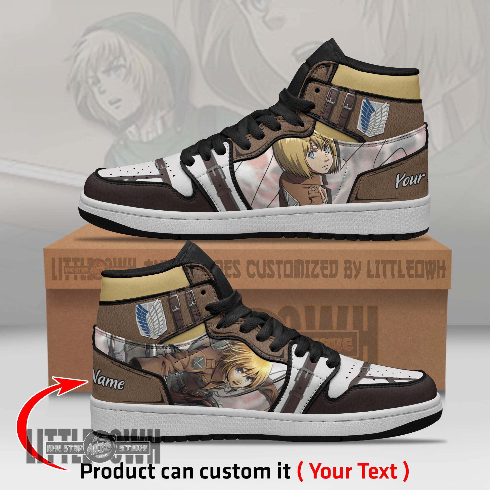 Ideafootwear Armin Arlert AJ1 High Sneakers Shoes For Men And Women