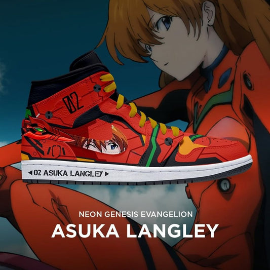 Ideafootwear Asuka Langley Neon  AJ1 High Sneakers Shoes For Men And Women