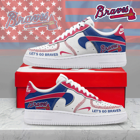 Ideafootwear Atlanta Braves Air Low-Top Sneakers Shoes For Men And Women 1