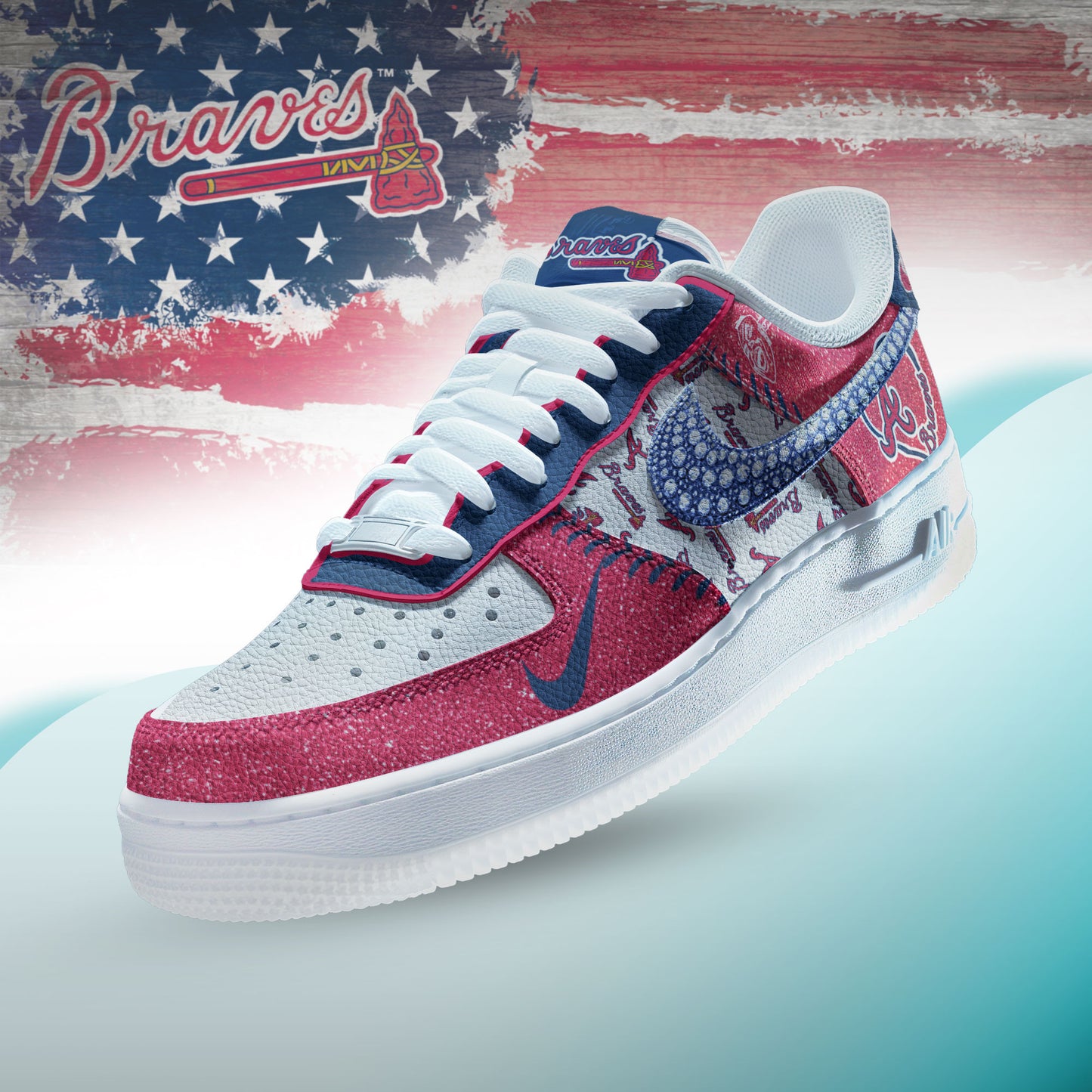 Ideafootwear Atlanta Braves Air Low-Top Sneakers Shoes For Men And Women 3