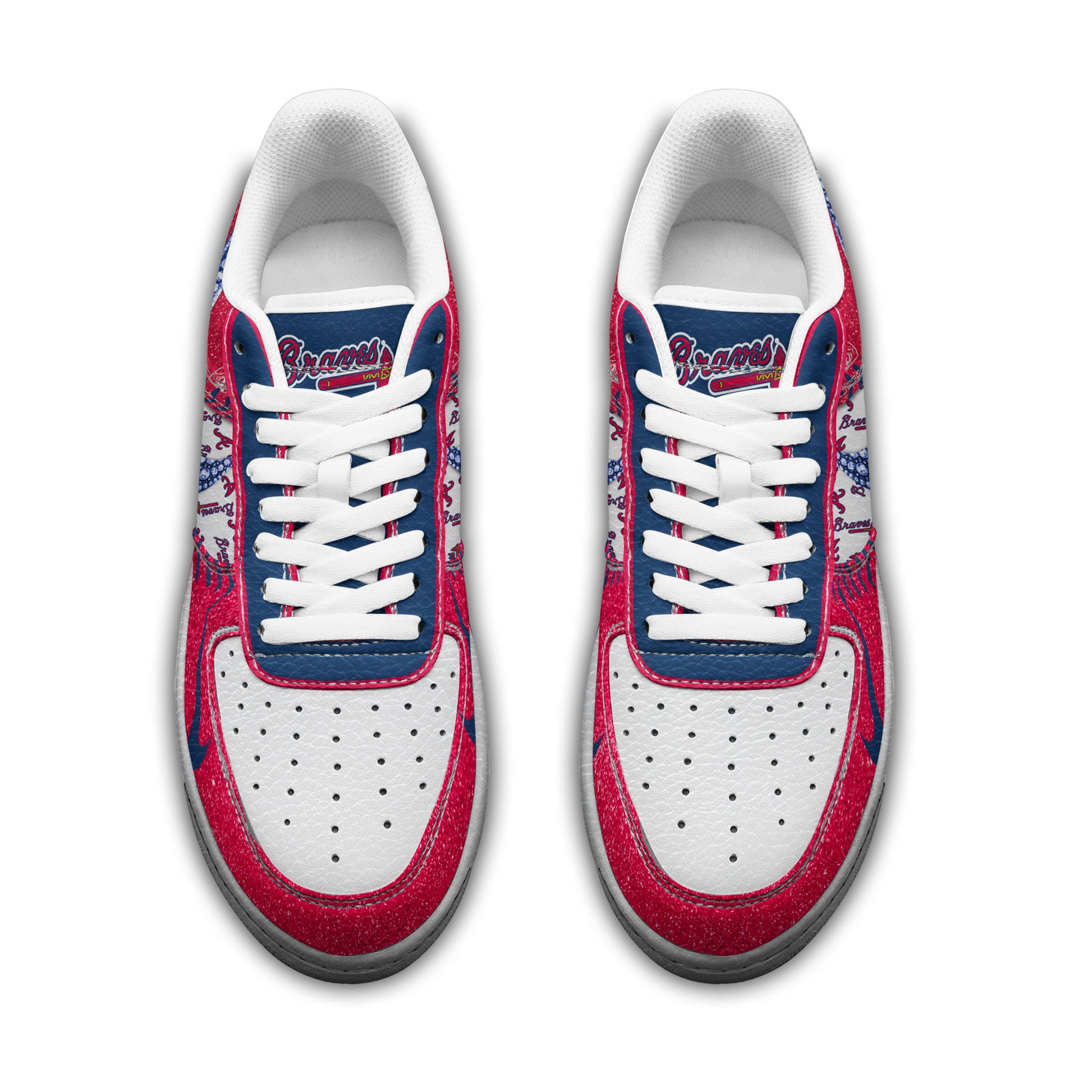 Ideafootwear Atlanta Braves Air Low-Top Sneakers Shoes For Men And Women 2