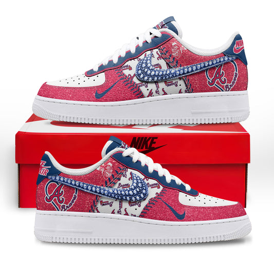 Ideafootwear Atlanta Braves Air Low-Top Sneakers Shoes For Men And Women 1