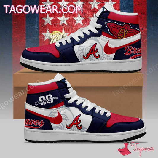 Ideafootwear Atlanta Braves AJ1 High Sneakers Shoes For Men And Women