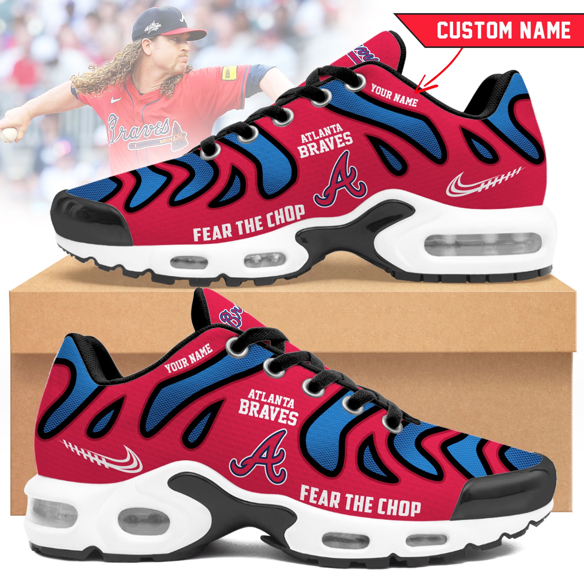 Ideafootwear Atlanta Braves TN Shoes Sneakers For Men And Women