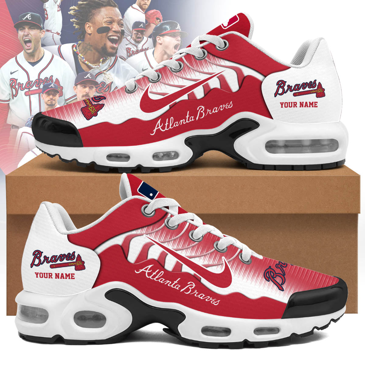 Ideafootwear Atlanta Braves TN Shoes Sneakers For Men And Women