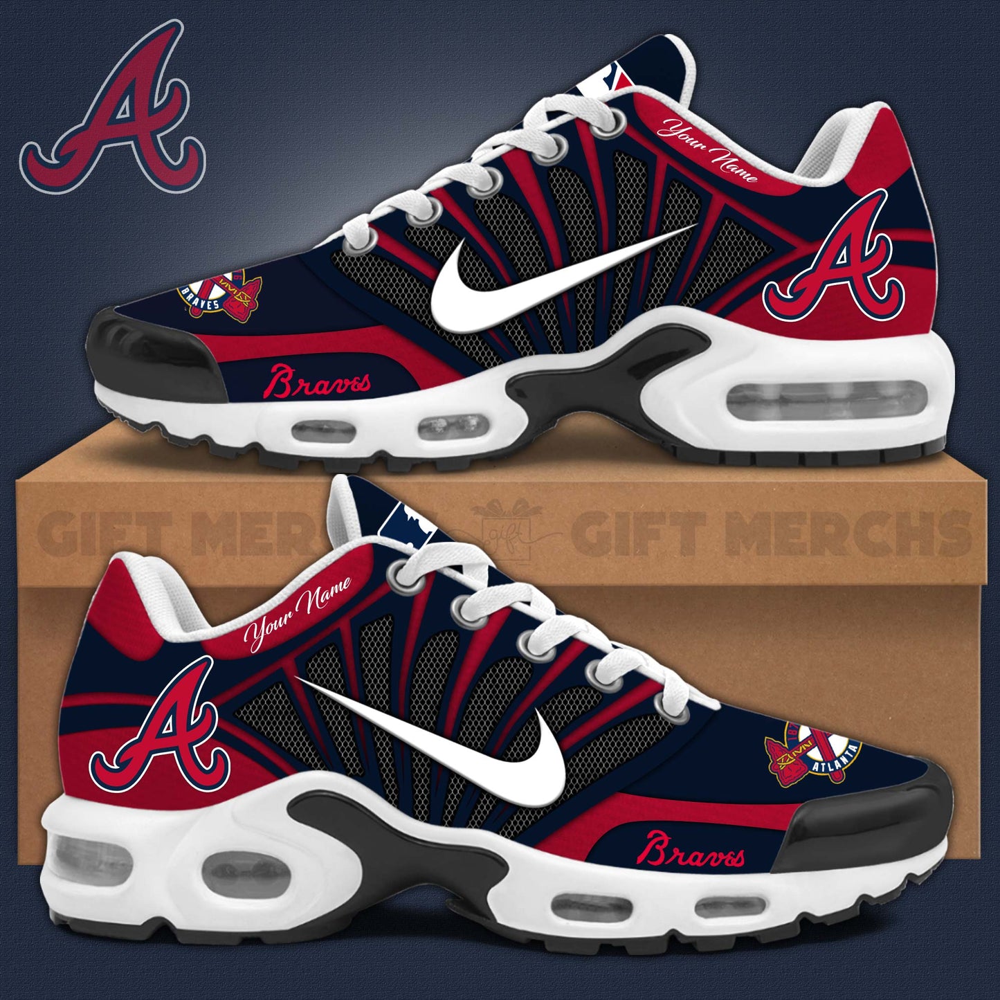 Ideafootwear Atlanta Braves TN Shoes Sneakers For Men And Women