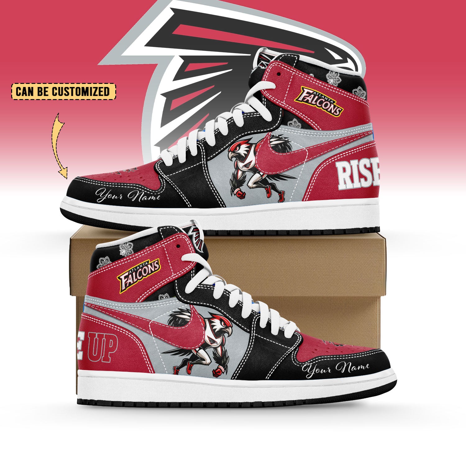 Ideafootwear Atlanta Falcons AJ1 High Sneakers Shoes For Men And Women