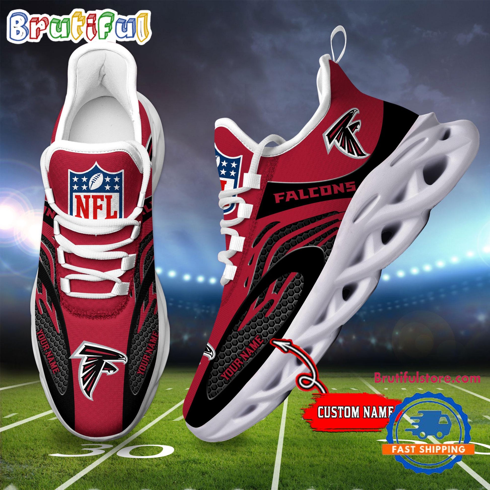 Ideafootwear Atlanta Falcons Max Soul Shoes Sneakers For Men And Women