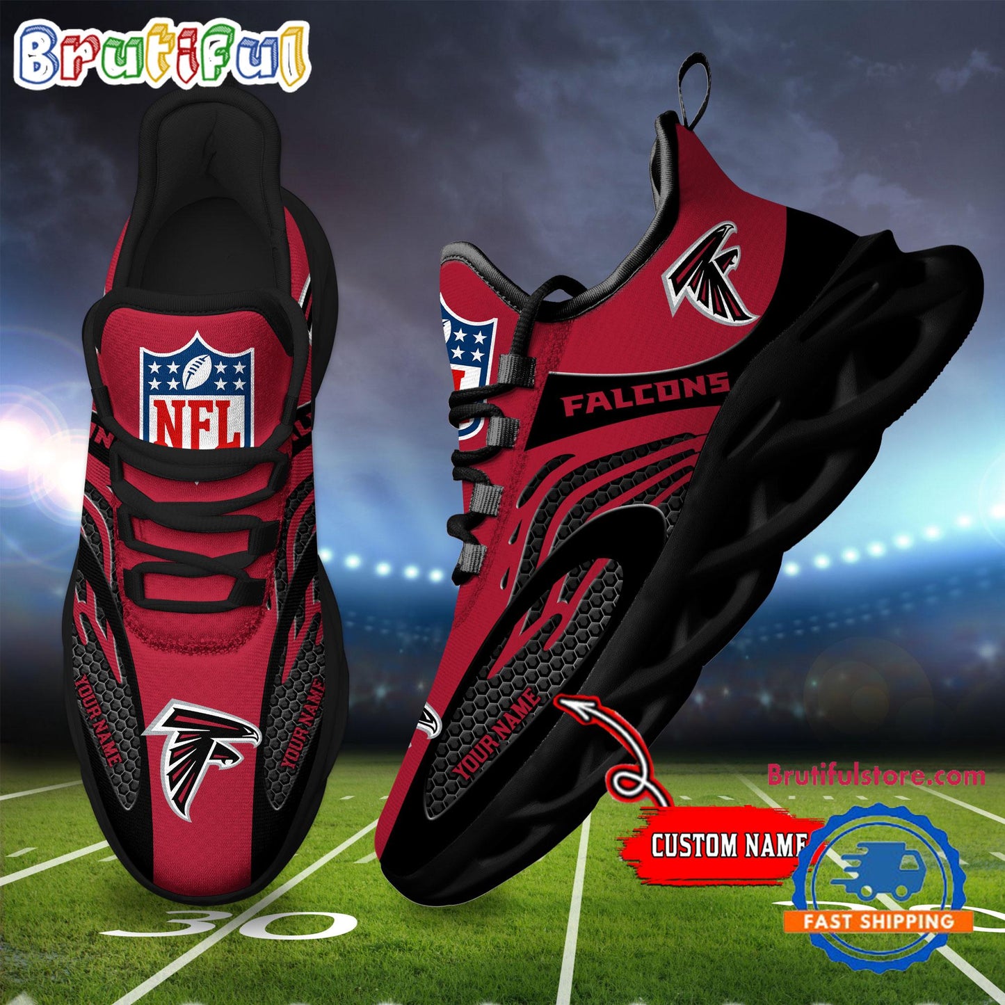 Ideafootwear Atlanta Falcons Max Soul Shoes Sneakers For Men And Women