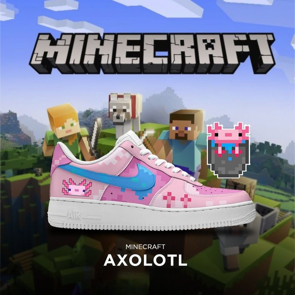 Ideafootwear Axolotl Mine Craft Air Low-Top Sneakers Shoes For Men And Women 1