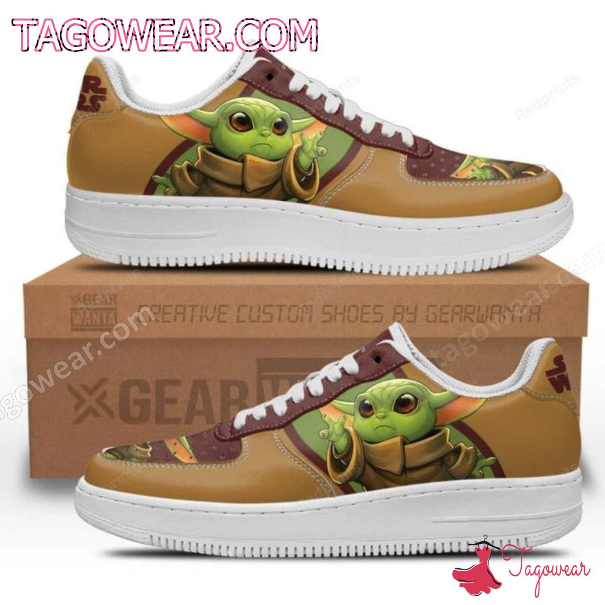 Ideafootwear Baby Yoda Air Low-Top Sneakers Shoes For Men And Women 1