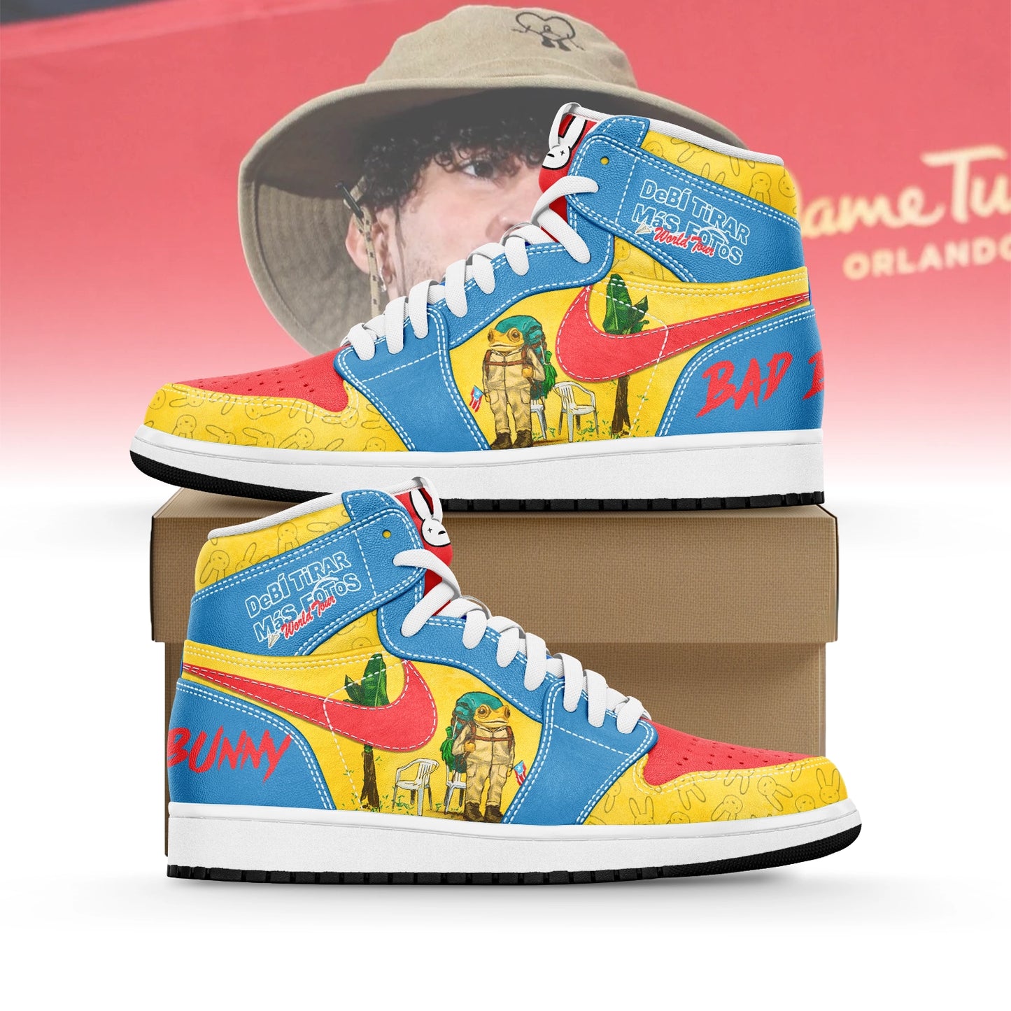 Ideafootwear Bad Bunny AJ1 High Sneakers Shoes For Men And Women