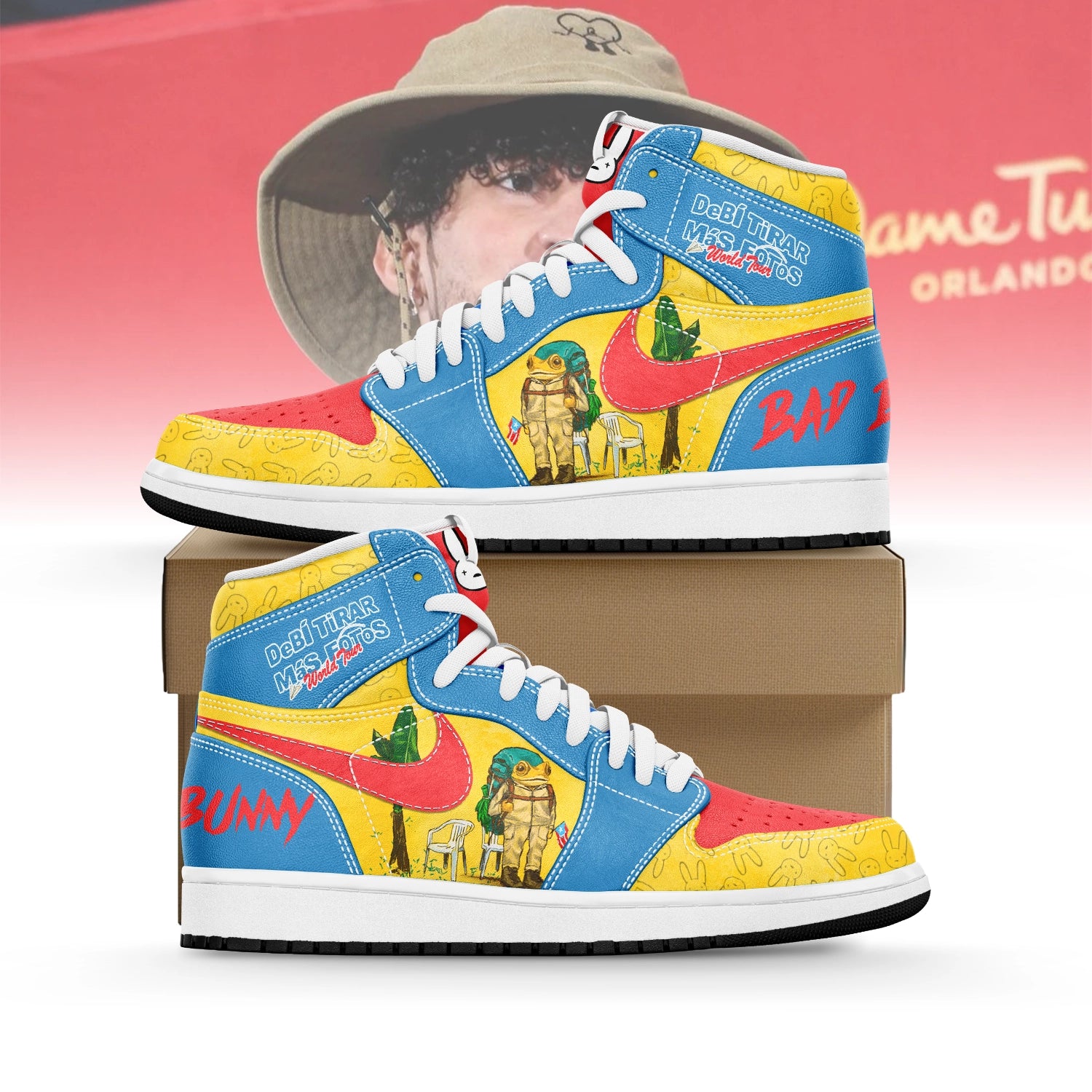 Ideafootwear Bad Bunny AJ1 High Sneakers Shoes For Men And Women