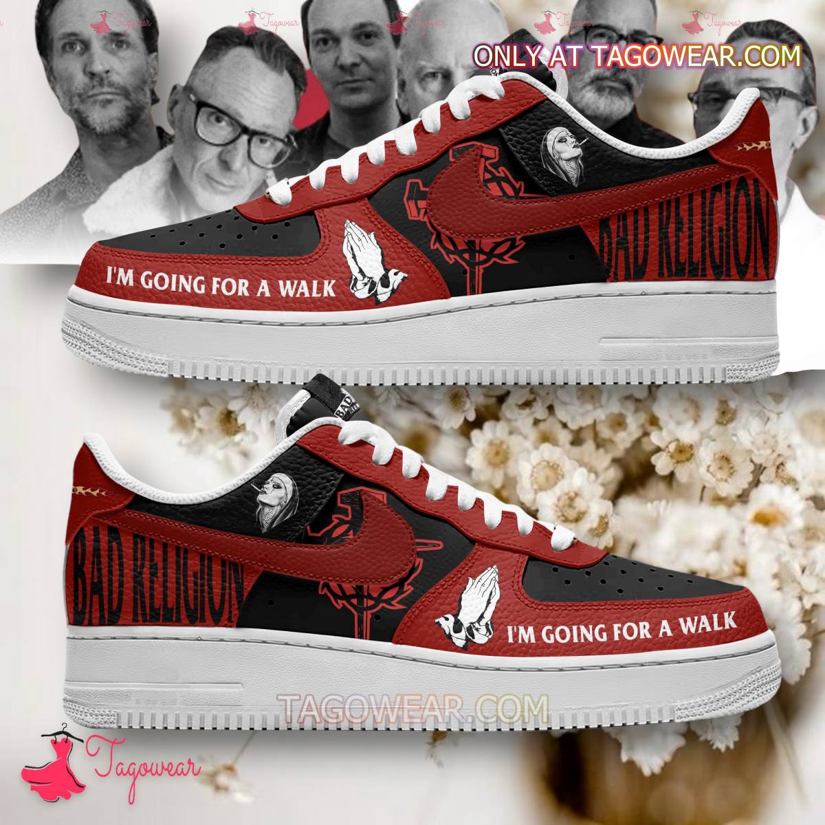 Ideafootwear Bad Religion Air Low-Top Sneakers Shoes For Men And Women 1