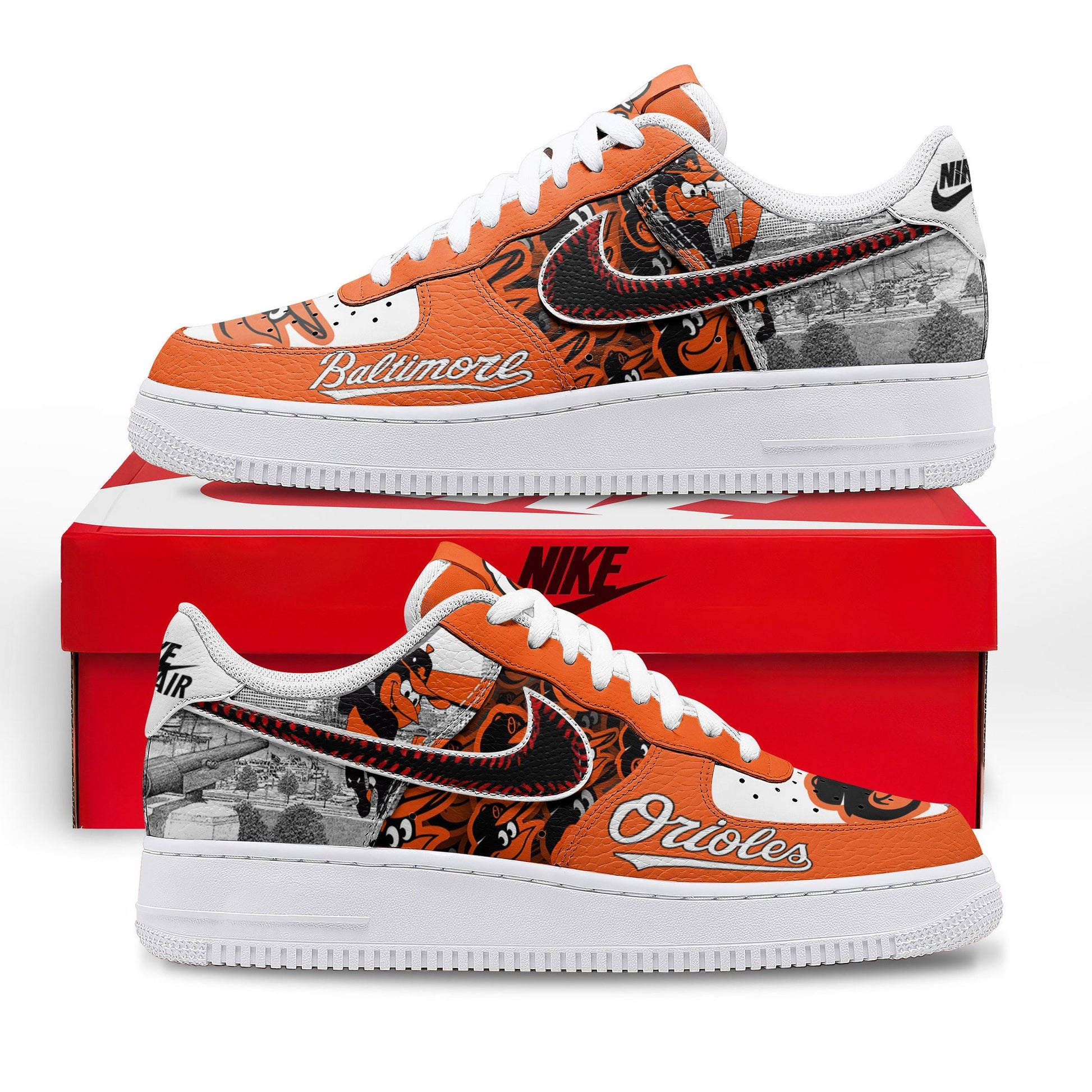 Ideafootwear Baltimore Orioles Air Low-Top Sneakers Shoes For Men And Women 1