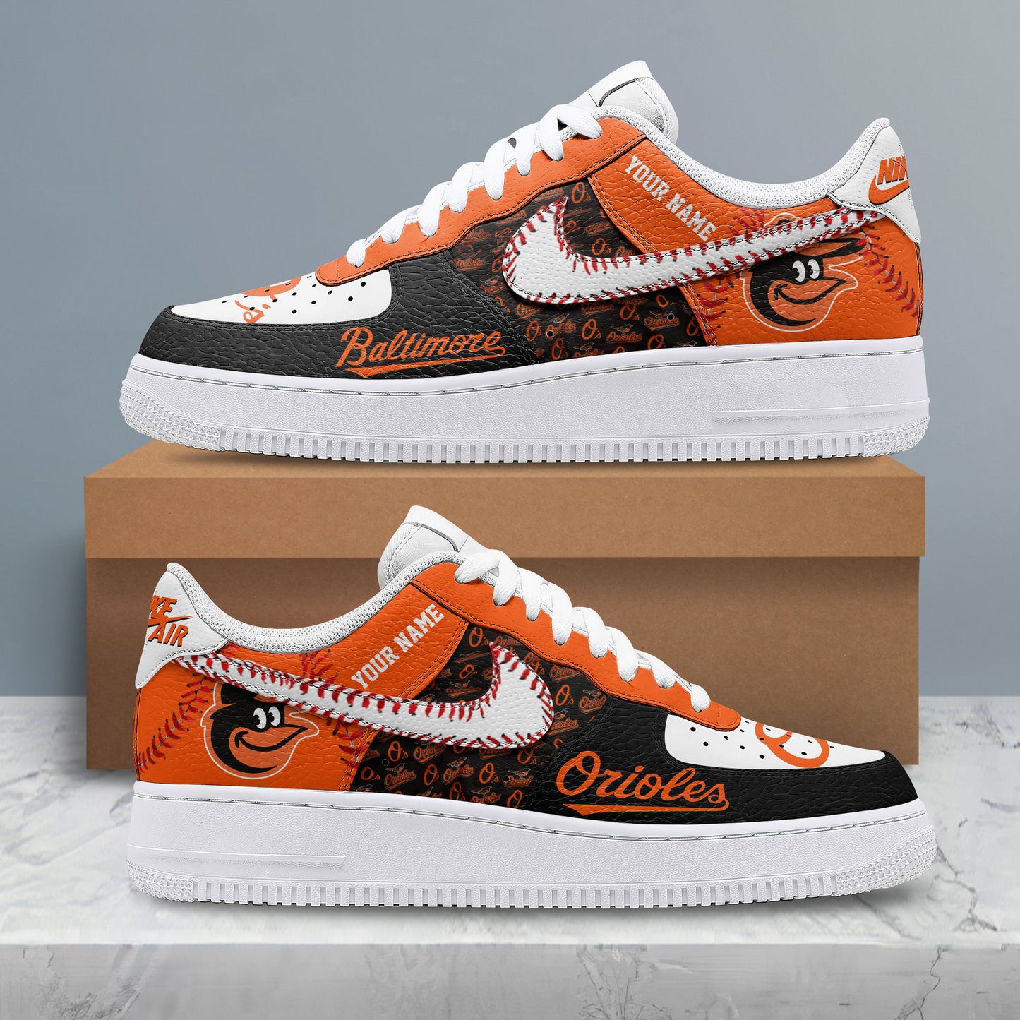 Ideafootwear Baltimore Orioles Air Low-Top Sneakers Shoes For Men And Women 3
