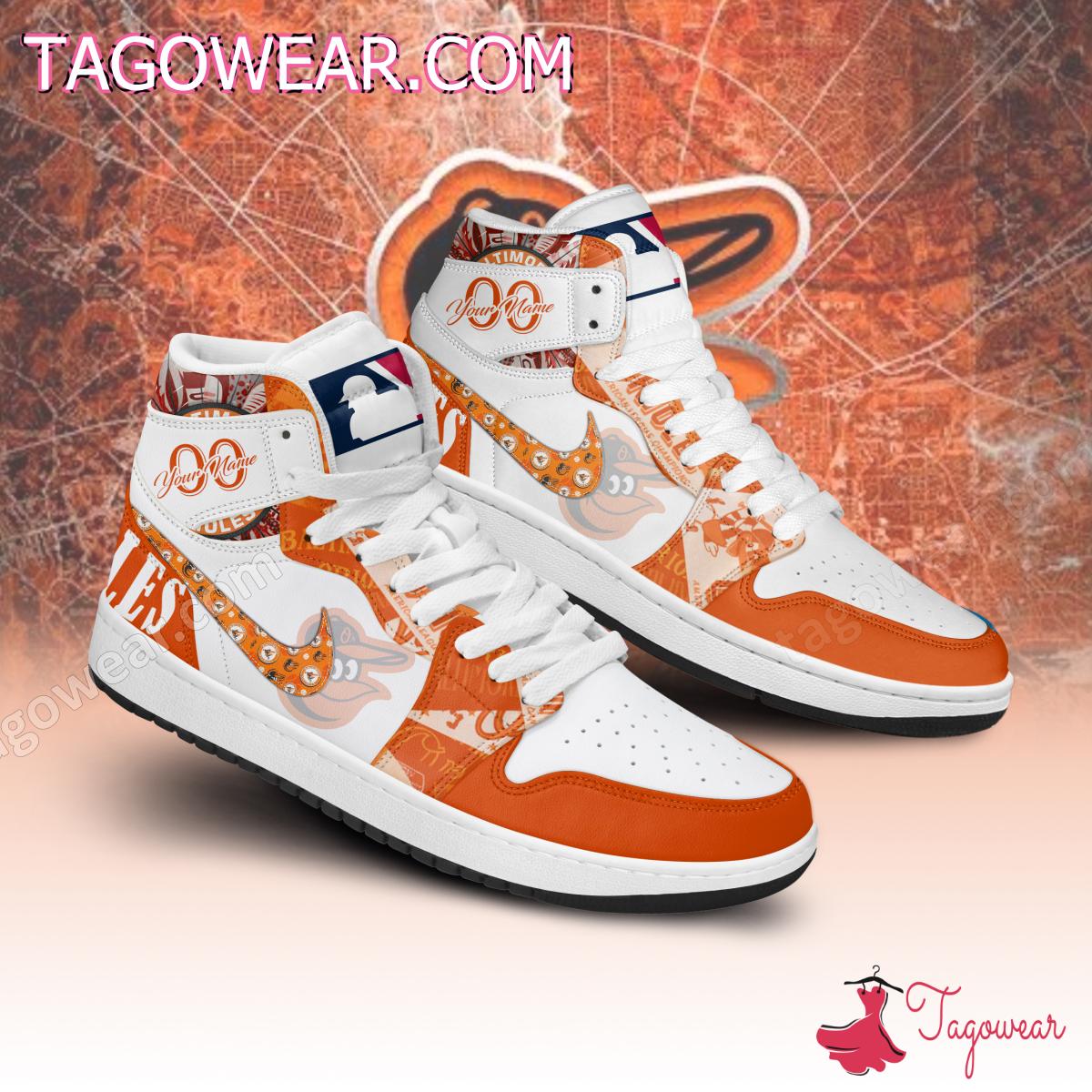 Ideafootwear Baltimore Orioles AJ1 High Sneakers Shoes For Men And Women